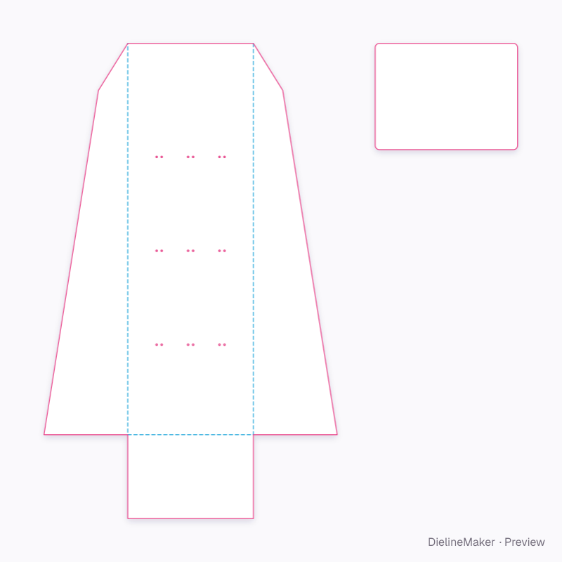 Nine-hook floor display flat dieline