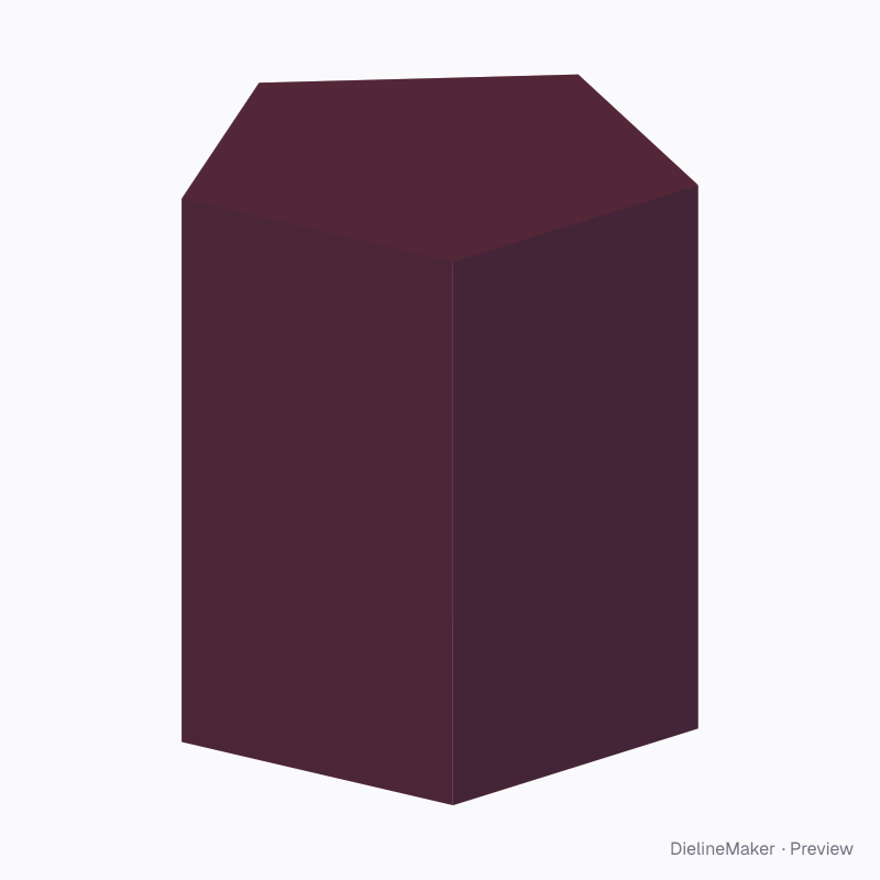 Votive polygon carton — Pentagon box