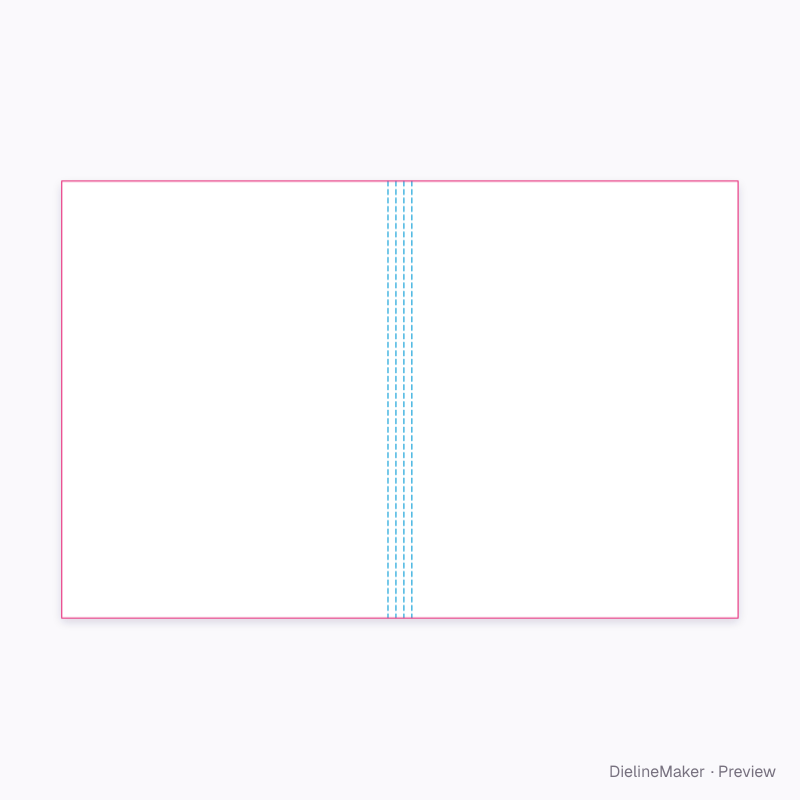 Perfect-bound magazine cover flat dieline