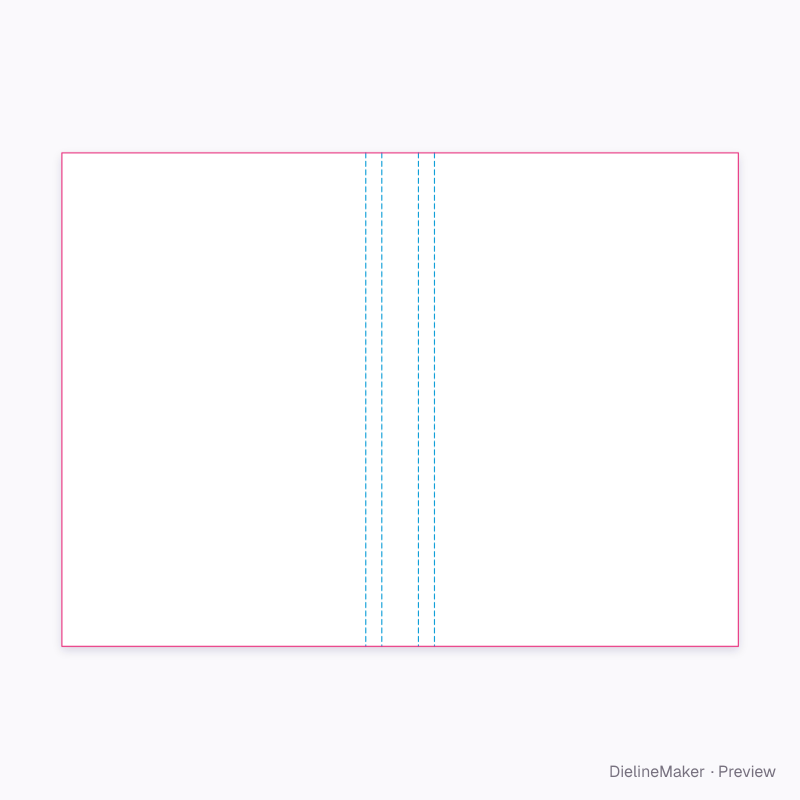 Digest 5.5 × 8.5 in perfect-bound book cover flat dieline