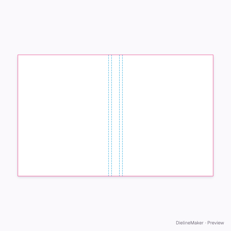 US letter 8.5 × 11 in perfect-bound book cover flat dieline