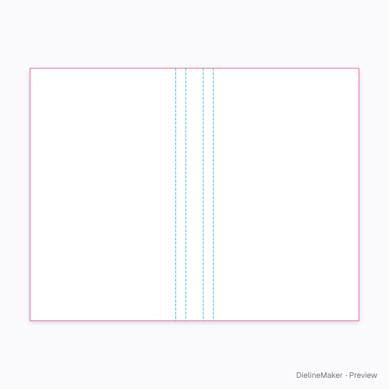 Pocket 108 × 175 mm perfect-bound book cover flat dieline