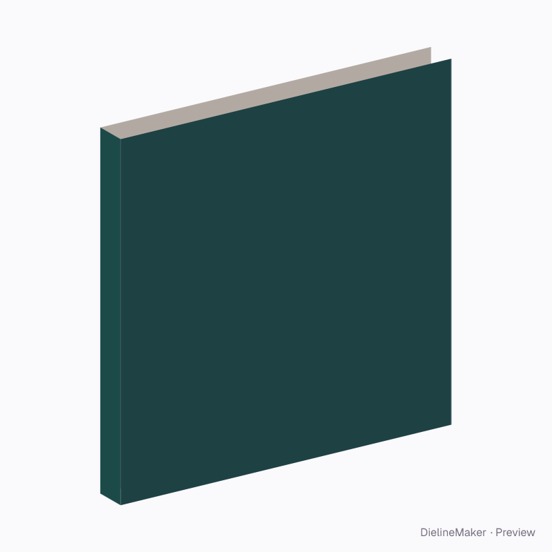 7.5 in square perfect-bound book cover
