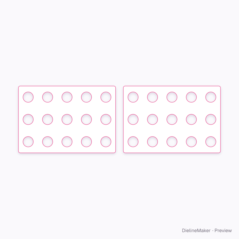 Two-level vial support panels flat dieline
