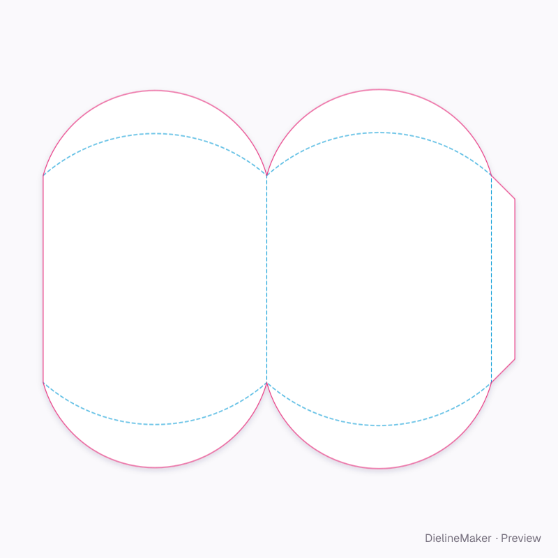 Bath bomb pillow pack — Pillow box flat dieline