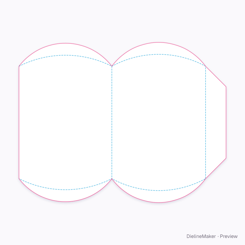 Earring pillow pack — Pillow box flat dieline