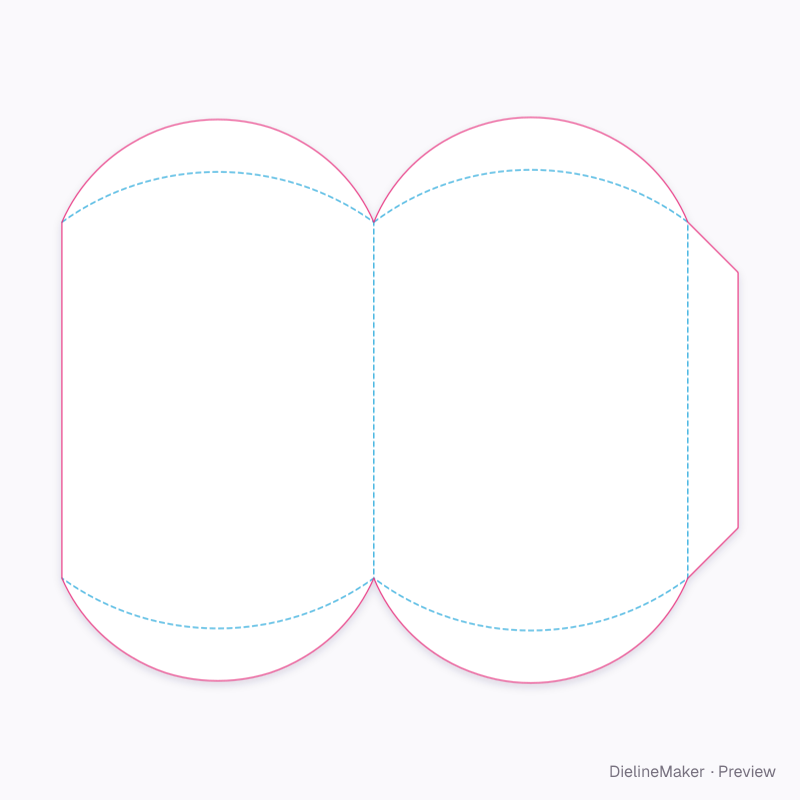Party treat pillow pack — Pillow box flat dieline