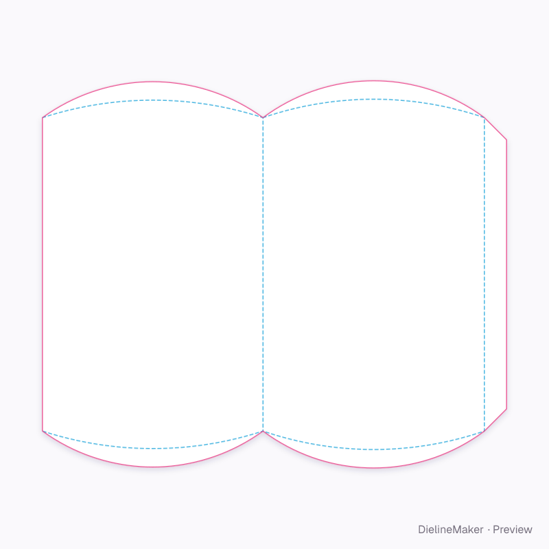Stationery pillow pack — Pillow box flat dieline