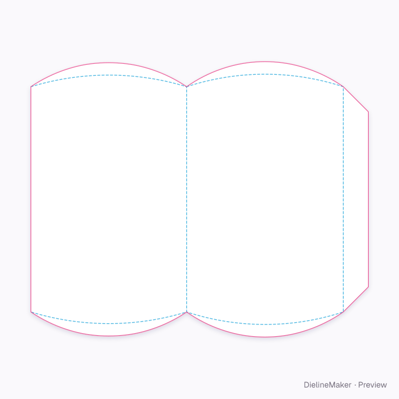 Gift card pillow flat dieline