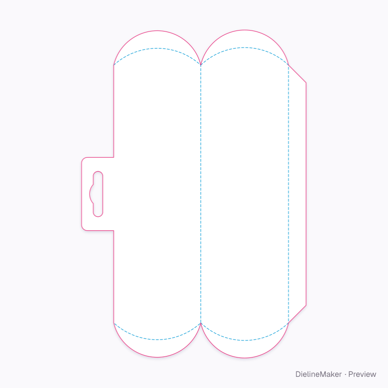 Hanging pillow pack flat dieline