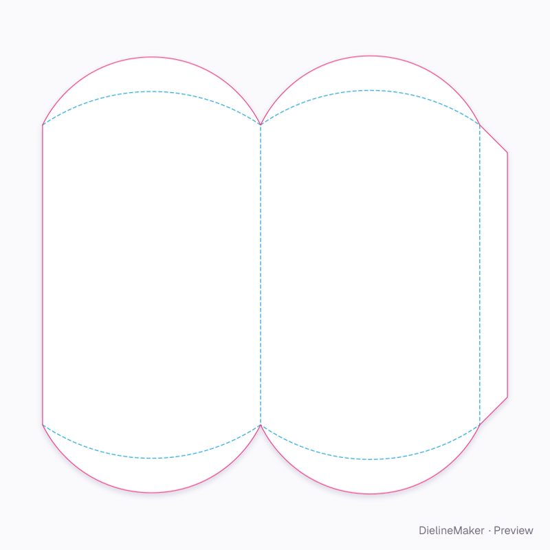 Tie pillow box flat dieline