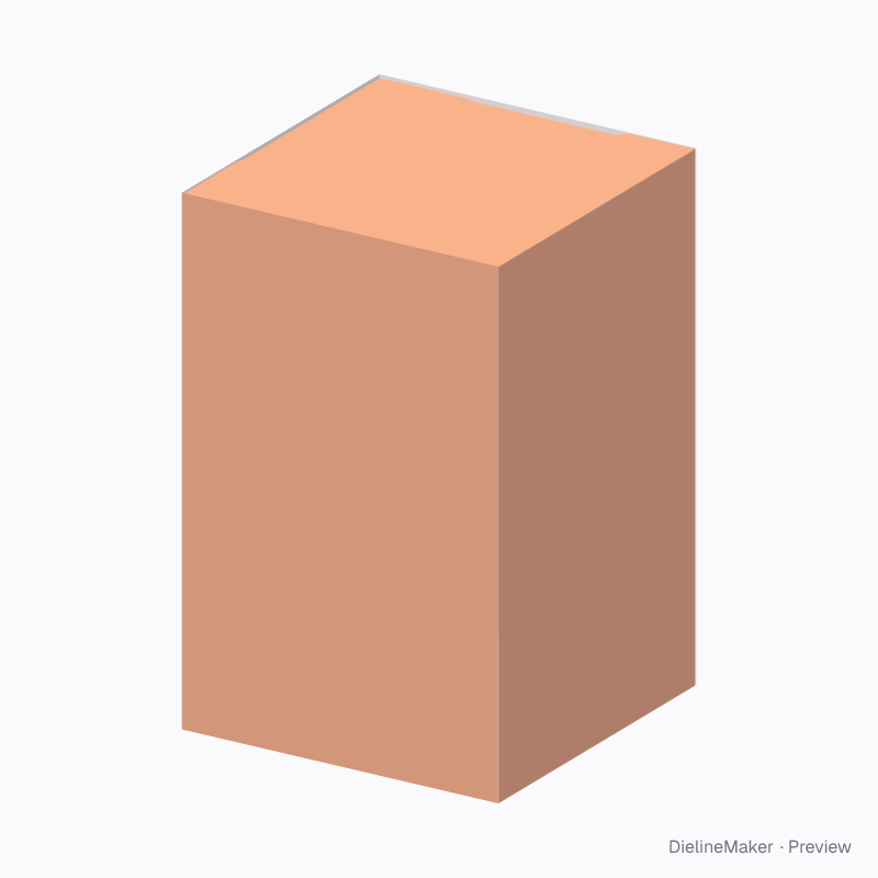 Square pinwheel hook-roof carton