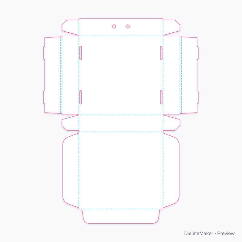 6-inch personal pizza box — Pizza box flat dieline