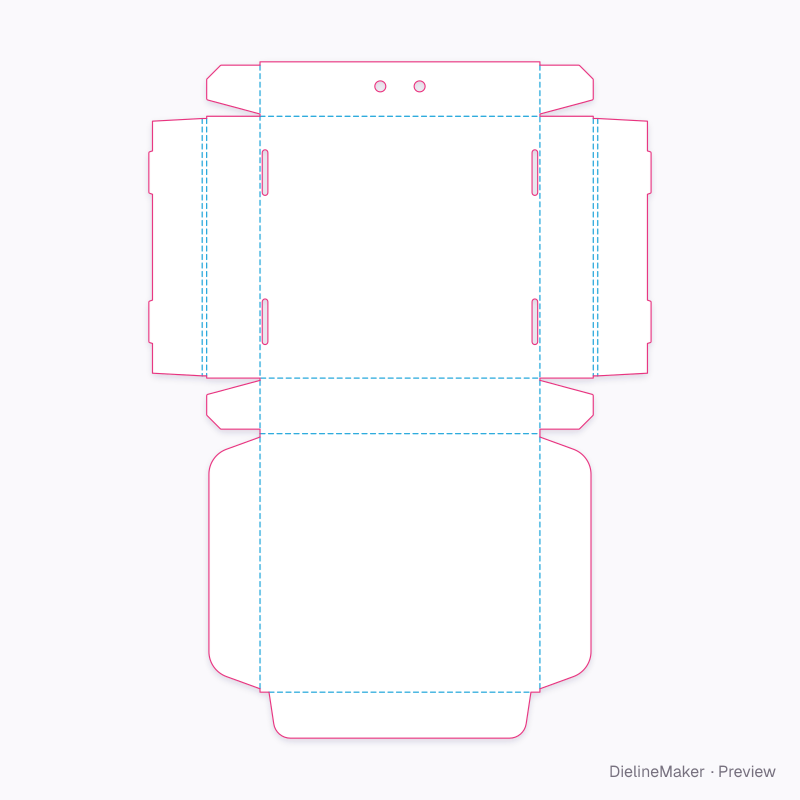 7-inch pizza box — Pizza box flat dieline