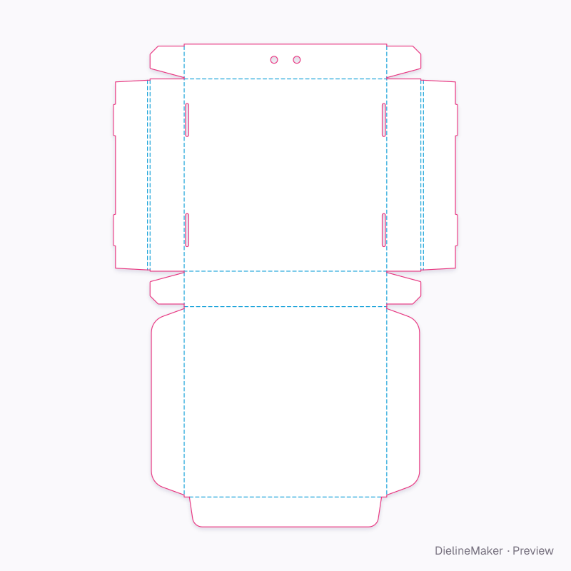 9-inch pizza box — Pizza box flat dieline