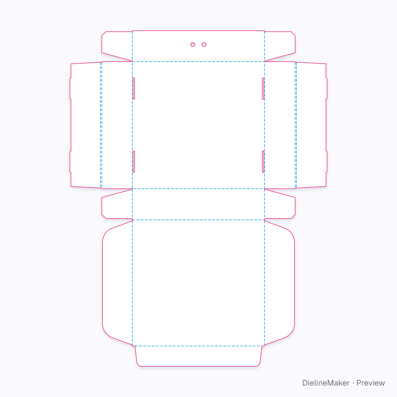 12-inch deep-dish pizza box — Pizza box flat dieline