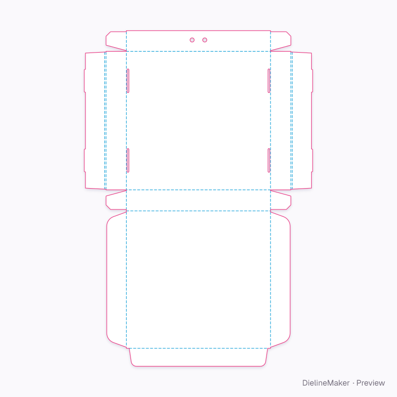 12-inch pizza box flat dieline