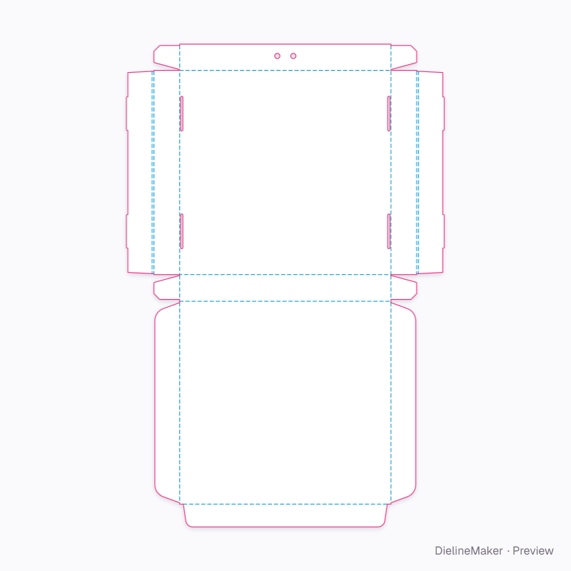 14-inch pizza box flat dieline