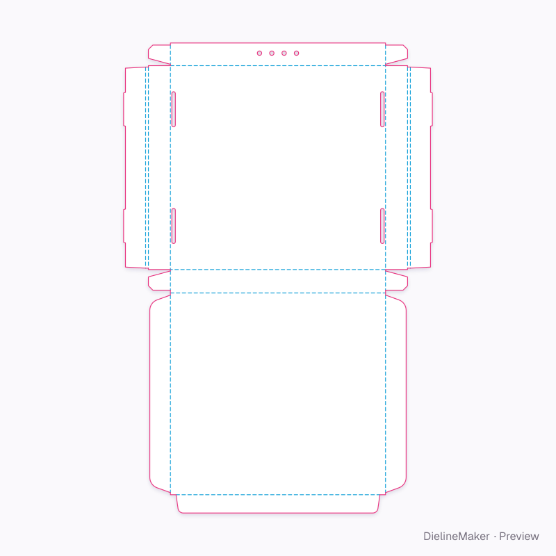18-inch party pizza box flat dieline