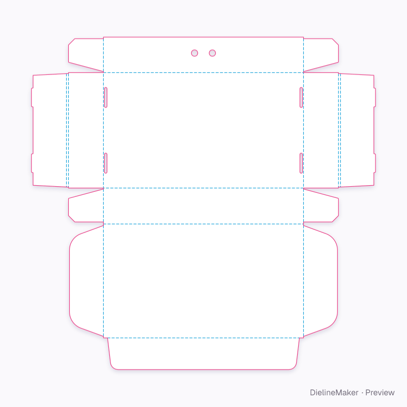 Calzone box flat dieline
