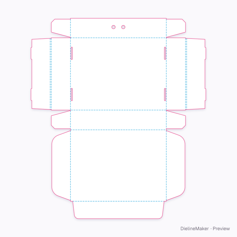 Detroit-style pizza box flat dieline