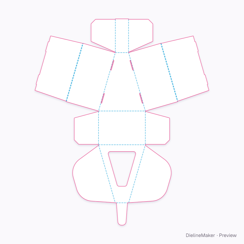 Cake slice box flat dieline