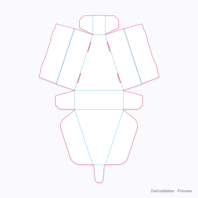 Pie slice box flat dieline