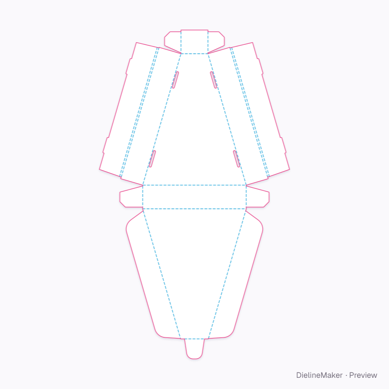 Pizza slice box flat dieline