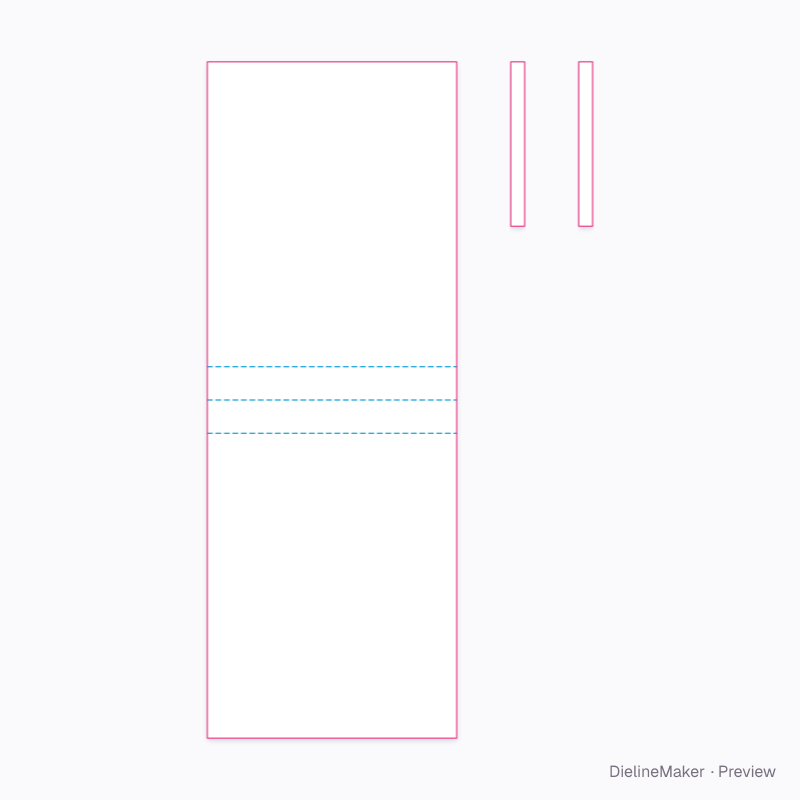 Soft-loop handle plastic bag — large flat dieline