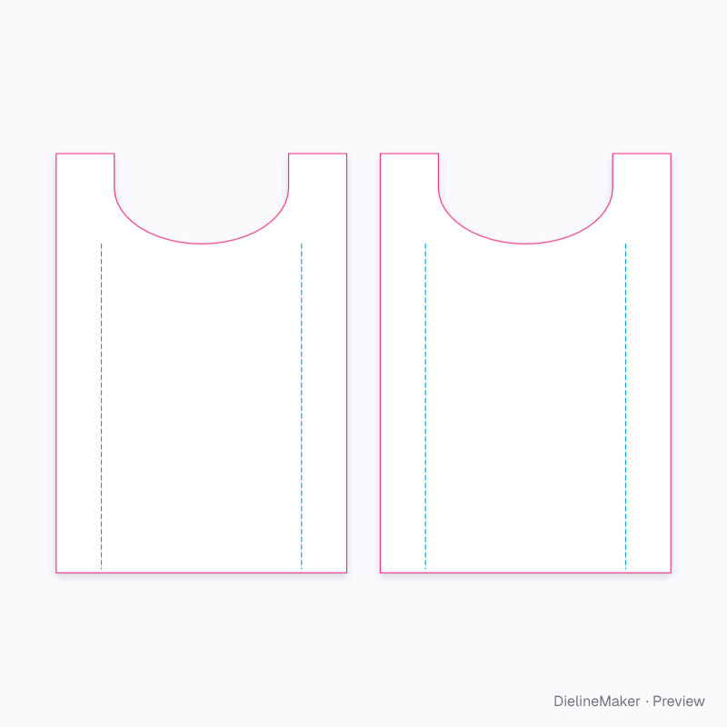 T-shirt / vest plastic bag — large flat dieline