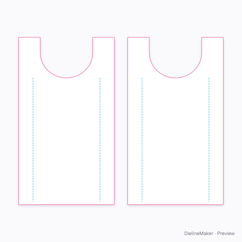 T-shirt / vest plastic bag — small flat dieline
