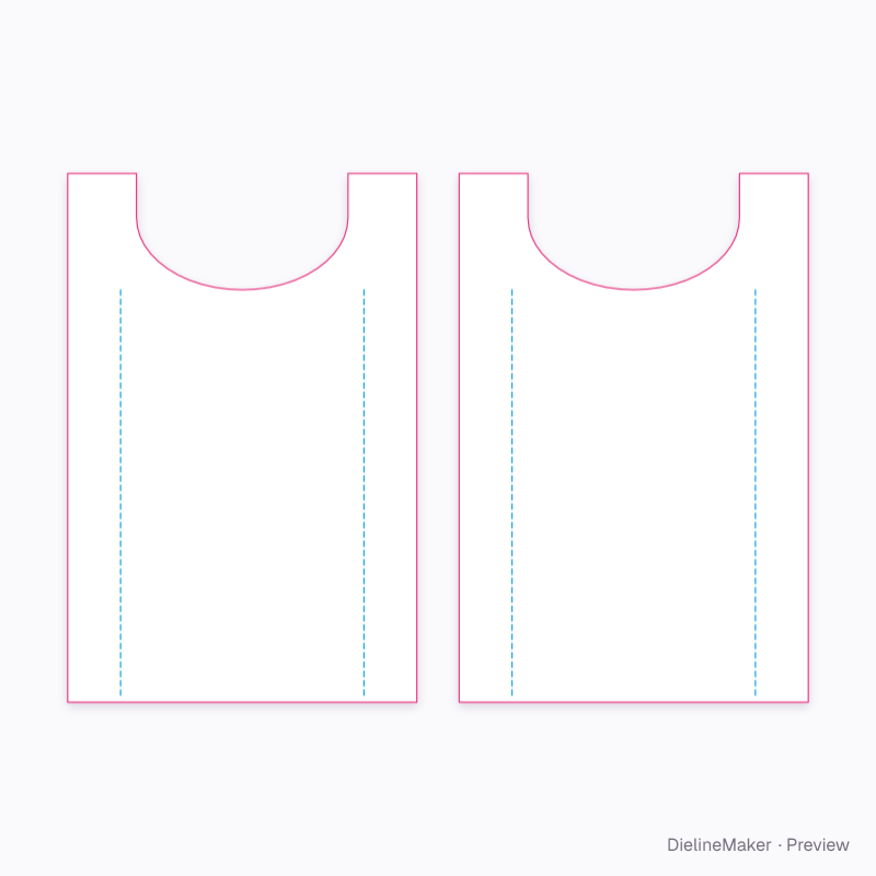 T-shirt / vest plastic bag flat dieline