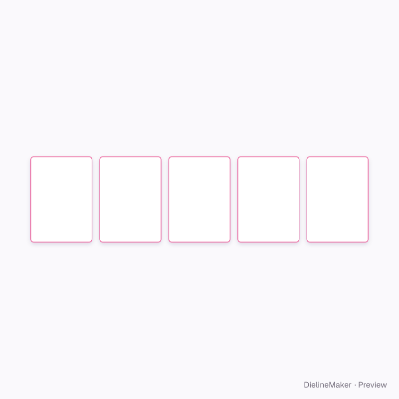 Five-card poker hand flat dieline