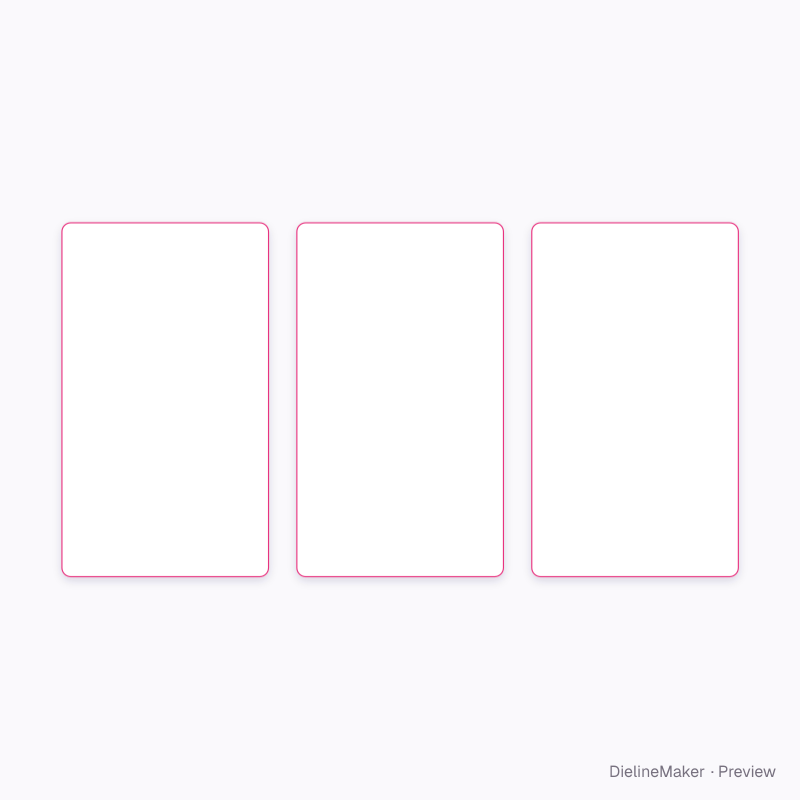 Three-card tarot spread flat dieline