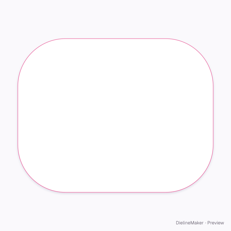 Rounded paper baking tray, corner pleats flat dieline
