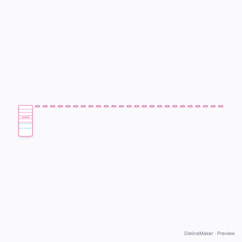Five-by-five shelf backboard flat dieline