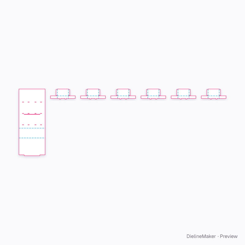Backboard with pocket or shelf grid flat dieline