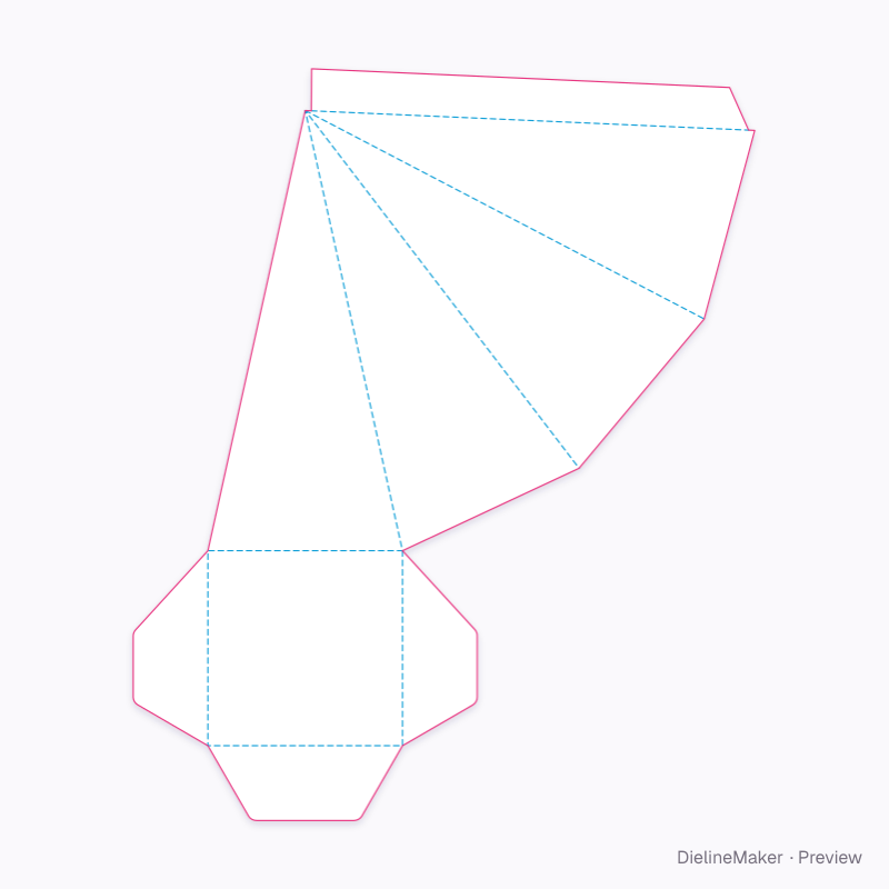 Four-sided pointed carton flat dieline