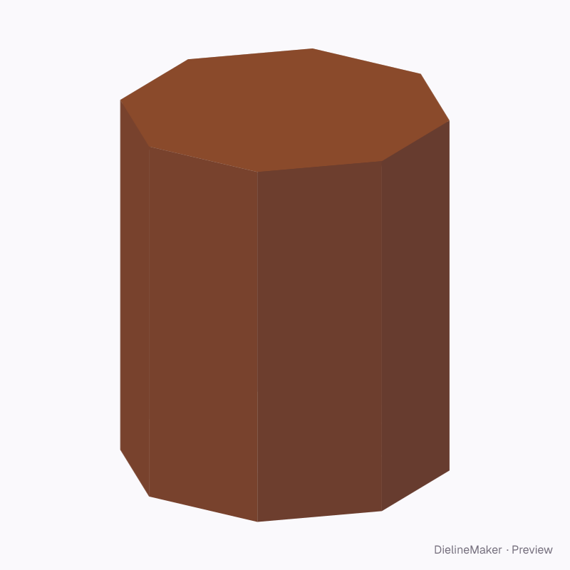 Octagon carton with snap bottom