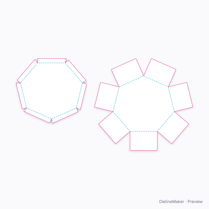 Shaped bath gift box — Polygon explosion gift box flat dieline