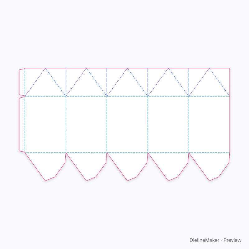 5-sided twist-lid carton flat dieline