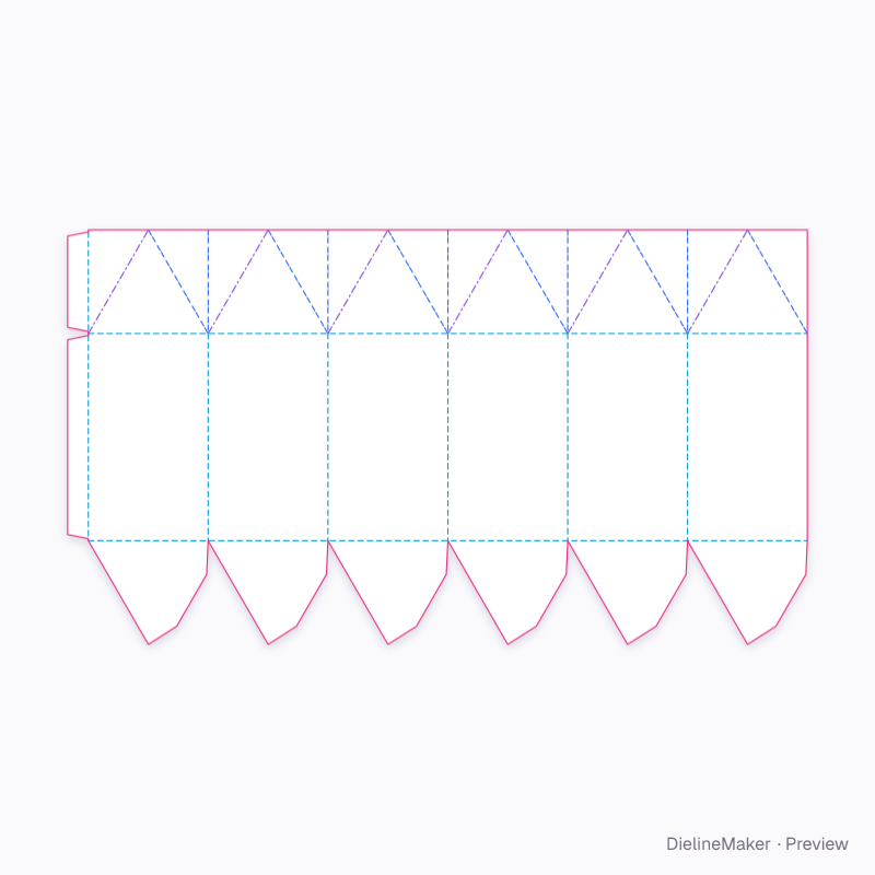 6-sided twist-lid carton flat dieline