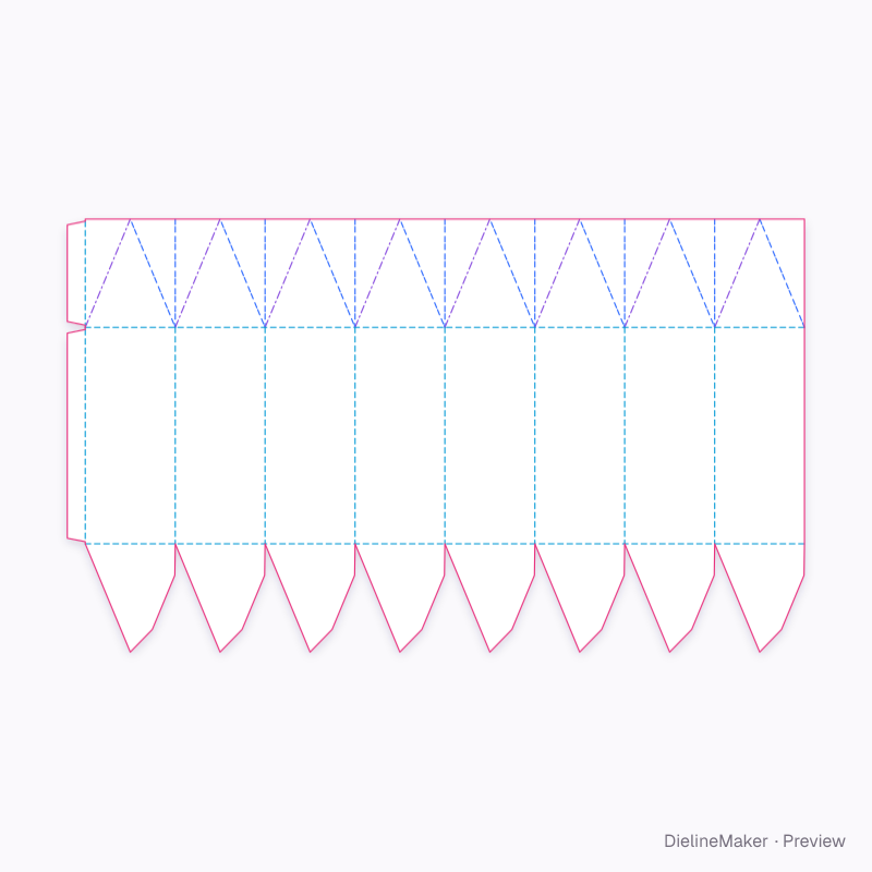 8-sided twist-lid carton flat dieline