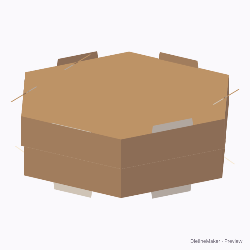 Hexagonal rollover tray and lid