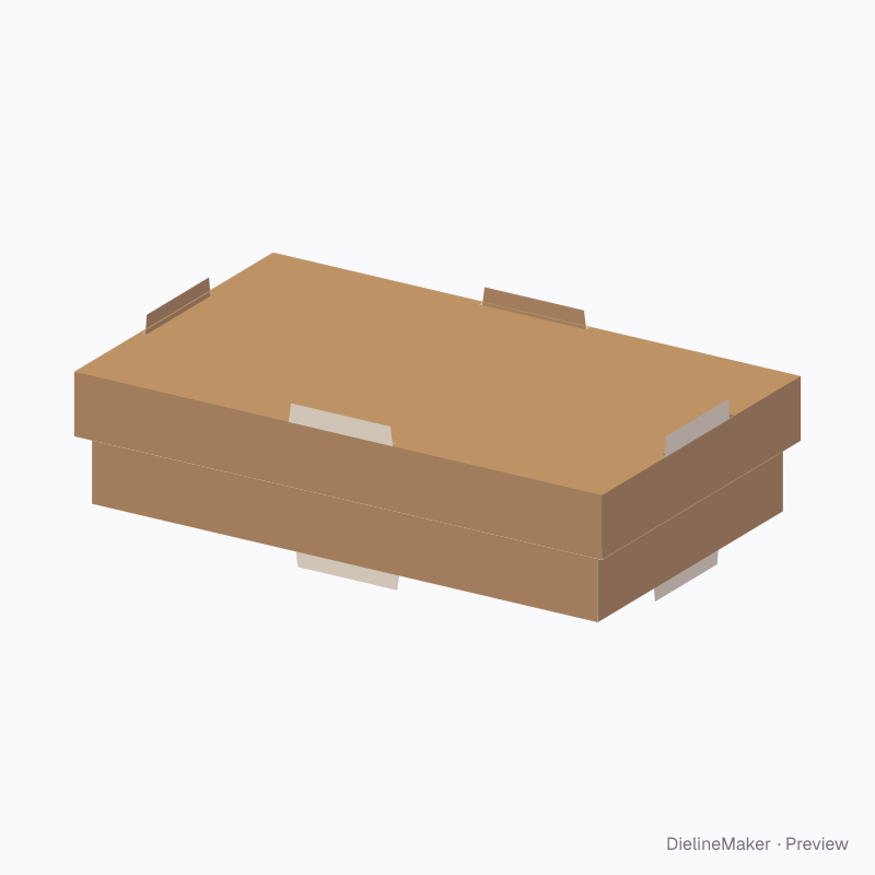 Four-return oblong tray and lid