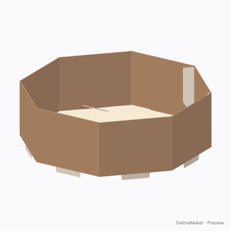 Octagonal rollover tray