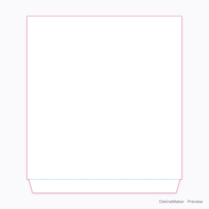 Rounded triangle sleeve flat dieline