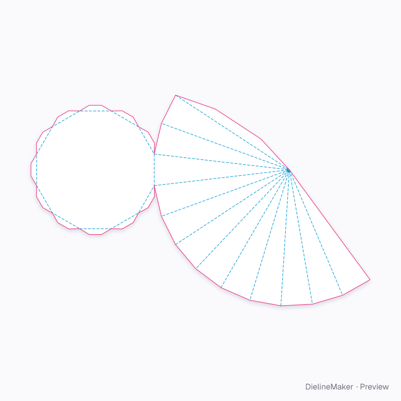 12-sided pyramid flat dieline