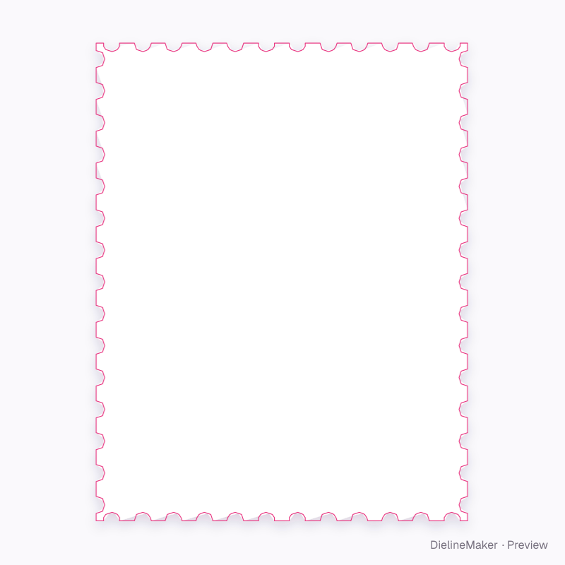 Portrait collectible stamp artwork area