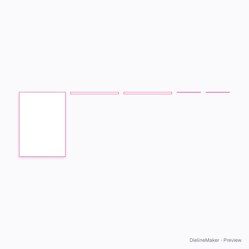 Walnut poster hanger, 50 × 70 cm flat dieline